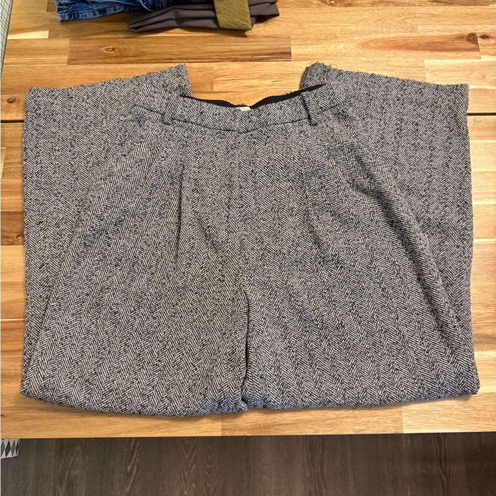 H&M Black and White Herringbone Trousers